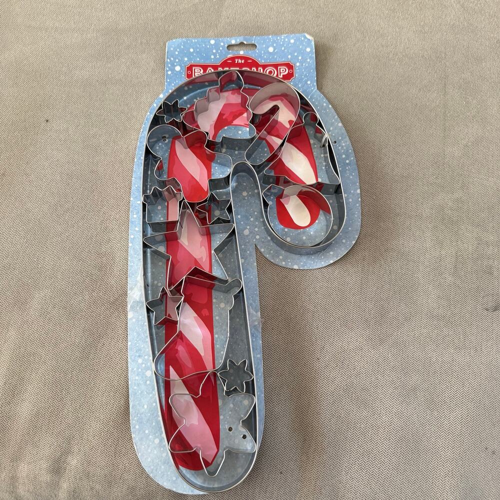 The Bake Shop Christmas Mini Cookie Cutter Set Candy Cane Holiday Baking New